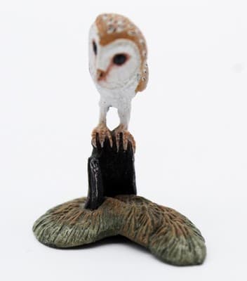 Vintage Miniature Hand Painted White Metal Cold Painted Owl Bird Figurine - Thumbnail 8