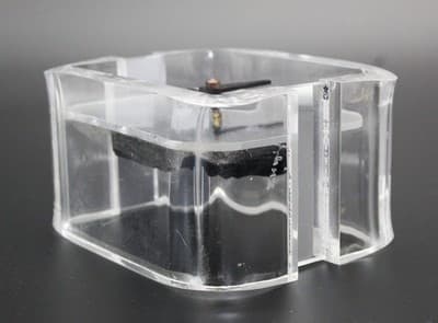 Mid-Century Modern MCM Clear Lucite Batter Desk Clock Watch RARE - Thumbnail 7