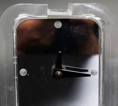 Mid-Century Modern MCM Clear Lucite Batter Desk Clock Watch RARE - Thumbnail 3