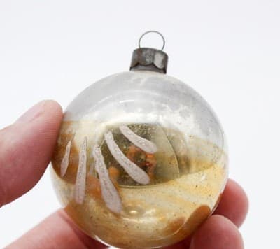 Shiny Brite Vintage Silver/Gold Stencil Decorated Ball Glass Christmas Ornament - Thumbnail 2