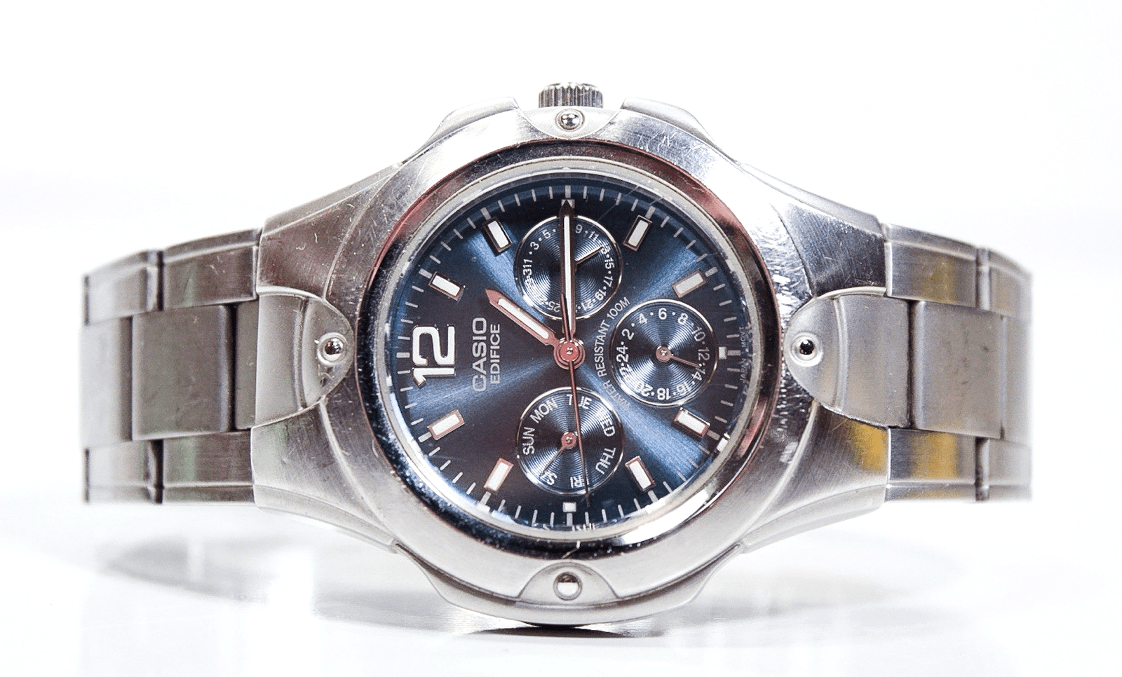 CASIO EDIFICE Multifunction Blue Dial Quartz Men's Full Working Watch - Image 1
