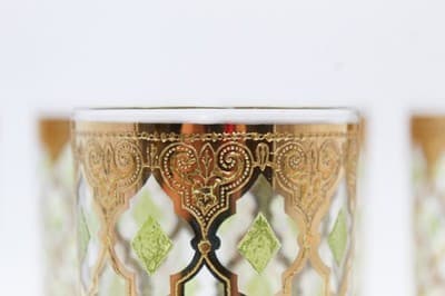 Set Of 7 MCM Culver Valencia 22kt Highball Bar Glasses RARE - Thumbnail 5