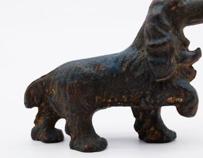 Antique Cast Iron Rustic Standing Cocker Spaniel Dog Figurine Painted - Thumbnail 3