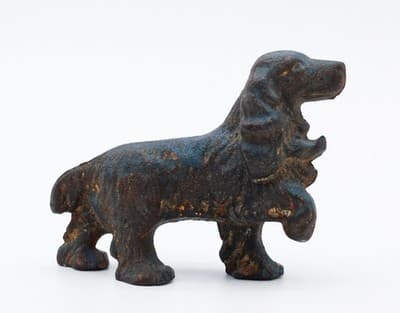 Antique Cast Iron Rustic Standing Cocker Spaniel Dog Figurine Painted - Thumbnail 8