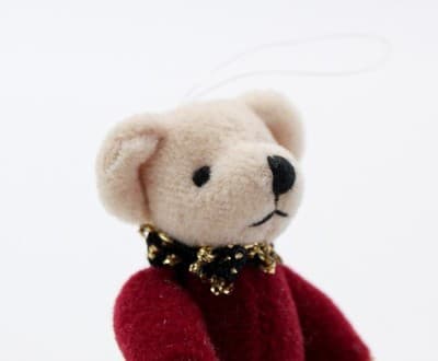 Vintage Small RUSS Tiny Town Fully Jointed Teddy Bear Christmas Ornament - Thumbnail 4