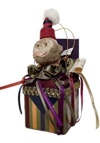 WAYNE M KLESKI Vintage Porcelain Monkey Multicolor Music Box - Image 1