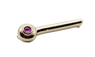 Vintage Sterling Silver P.B. Marked Vermeil Ruby Stone Pin Brooch - Image 1