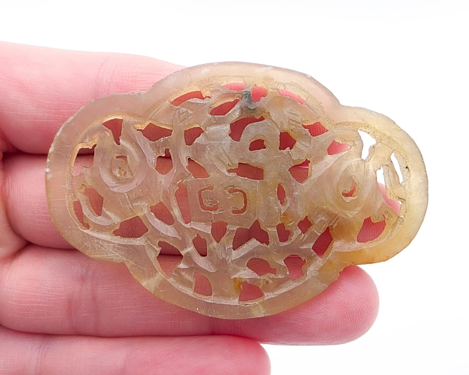 20th Century Chinese Hand Carved Soapstone Amulet Pendant - Thumbnail 4