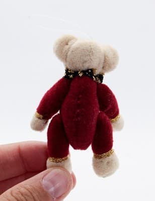 Vintage Small RUSS Tiny Town Fully Jointed Teddy Bear Christmas Ornament - Thumbnail 3