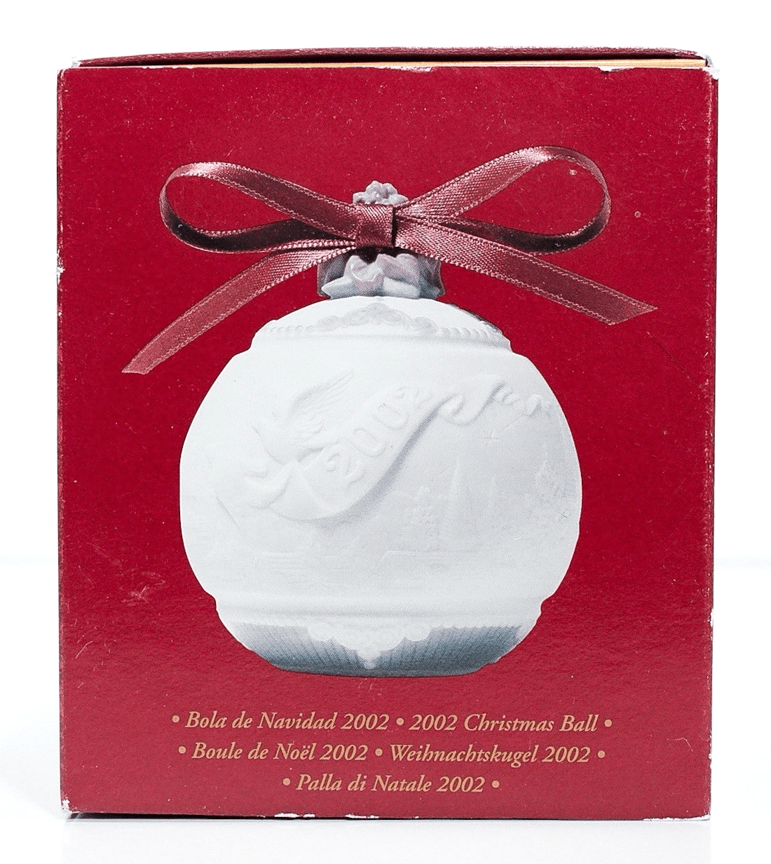 Vintage 2002 LLADRO Spain Daisa Porcelain Ball Christmas Ornament In Box - Thumbnail 2