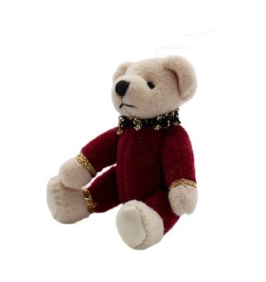 Vintage Small RUSS Tiny Town Fully Jointed Teddy Bear Christmas Ornament - Image 1