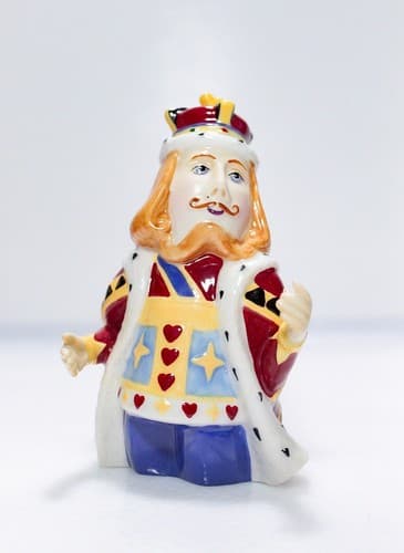 Vtg Department 56 Alice In Wonderland "King Of Hearts" Porcelain Candle Snuffer - Thumbnail 2