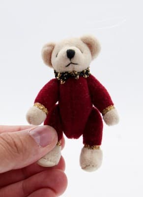 Vintage Small RUSS Tiny Town Fully Jointed Teddy Bear Christmas Ornament - Thumbnail 2