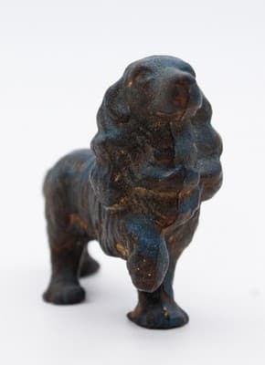 Antique Cast Iron Rustic Standing Cocker Spaniel Dog Figurine Painted - Thumbnail 4