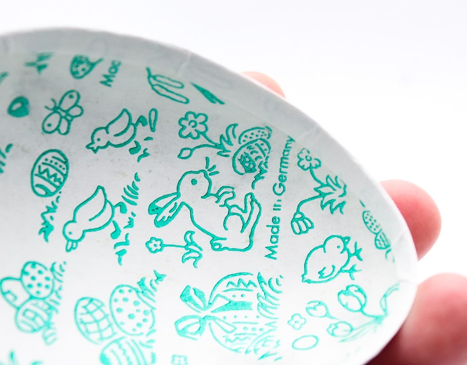 Echt Erzgebirge Germany Paper Mache Easter Bunny Family Egg Candy Container - Thumbnail 3