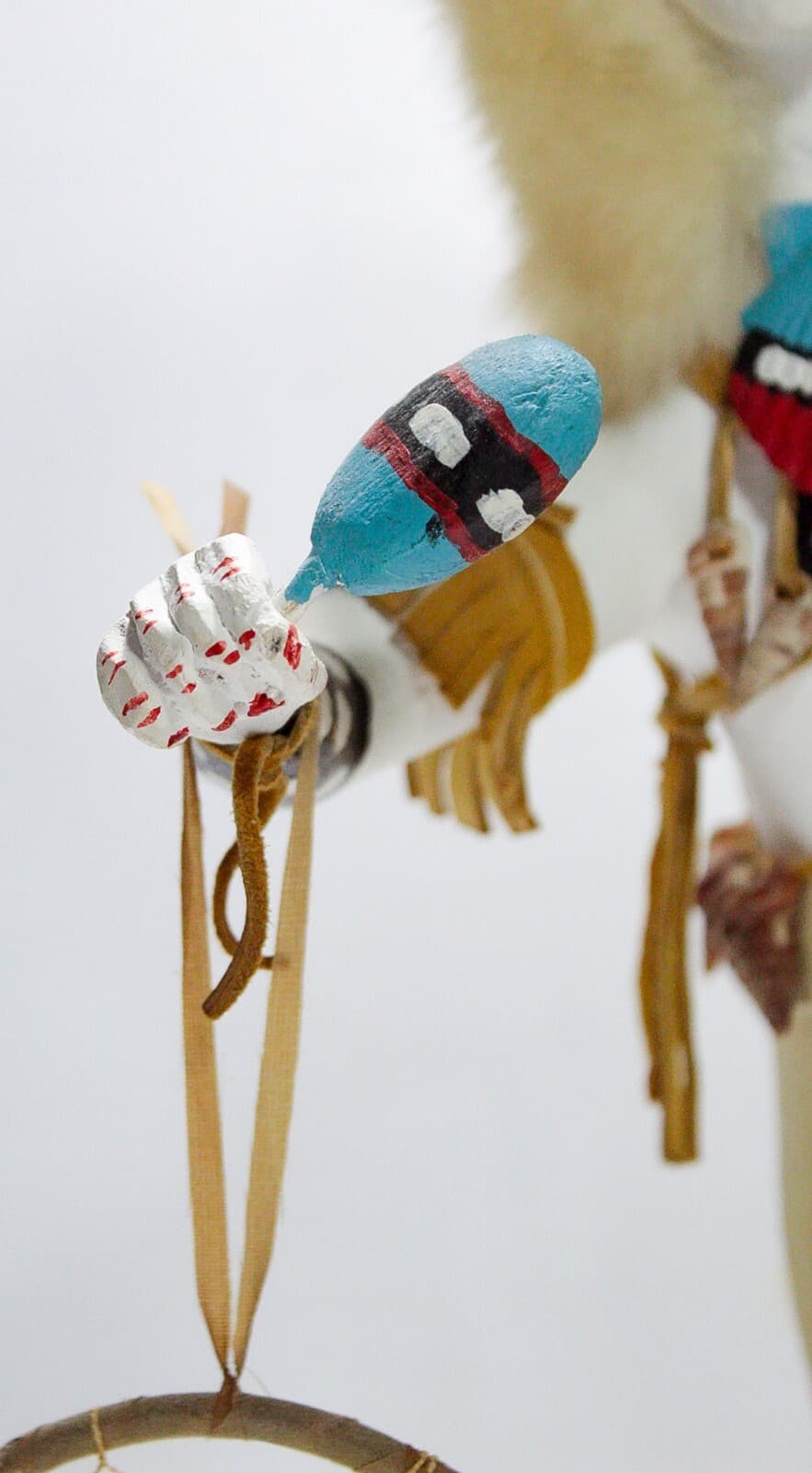 Native American Hopi KACHINA Doll Signed R. MITCHELL White Dancer Wooden Doll - Thumbnail 5
