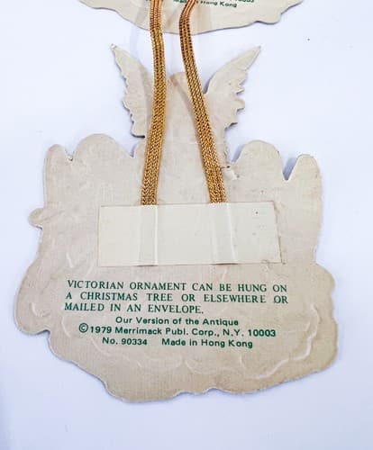 Lot of 2 Vintage Victorian Style Angels Die Cut Christmas Ornaments - Thumbnail 3