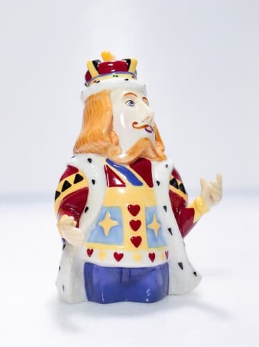 Vtg Department 56 Alice In Wonderland "King Of Hearts" Porcelain Candle Snuffer - Thumbnail 3