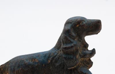 Antique Cast Iron Rustic Standing Cocker Spaniel Dog Figurine Painted - Thumbnail 2