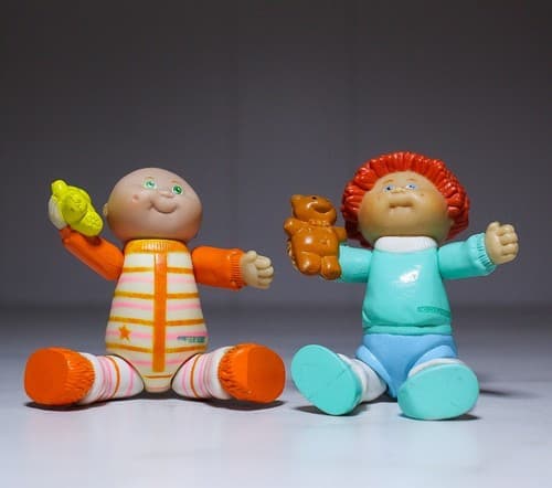2 Vintage CABBAGE PATCH Poseable Figures 1980's Original Mini Toys - Thumbnail 9