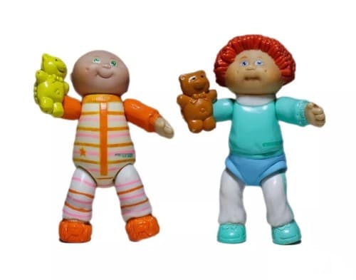 2 Vintage CABBAGE PATCH Poseable Figures 1980's Original Mini Toys - Image 1