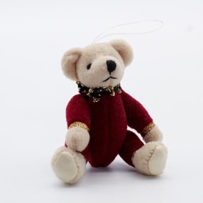 Vintage Small RUSS Tiny Town Fully Jointed Teddy Bear Christmas Ornament - Thumbnail 5