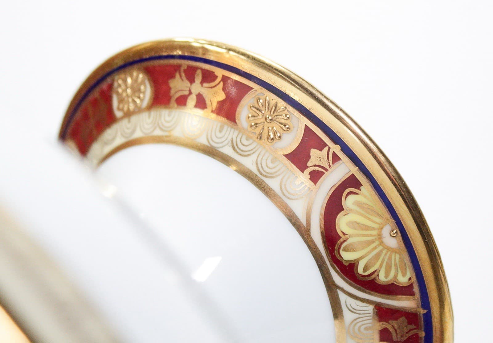 Antique Hand Painted NIPPON Japan Scenic Gold Gilt Porcelain Pedestal Bowl - Thumbnail 7