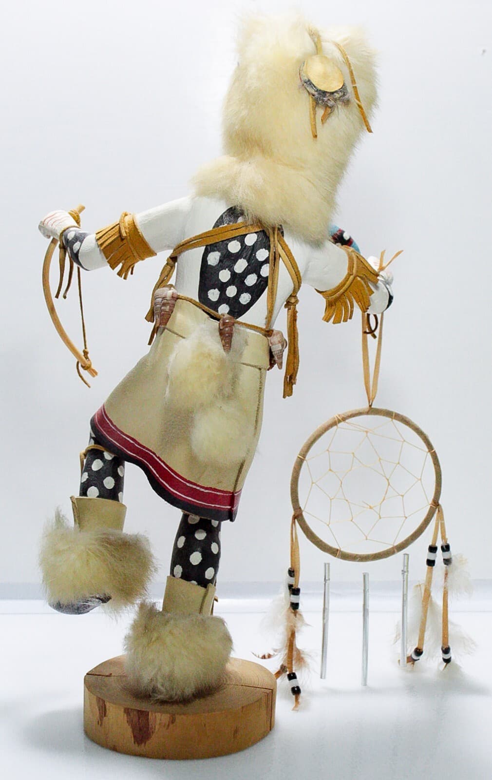 Native American Hopi KACHINA Doll Signed R. MITCHELL White Dancer Wooden Doll - Thumbnail 8
