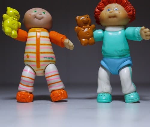 2 Vintage CABBAGE PATCH Poseable Figures 1980's Original Mini Toys - Thumbnail 3