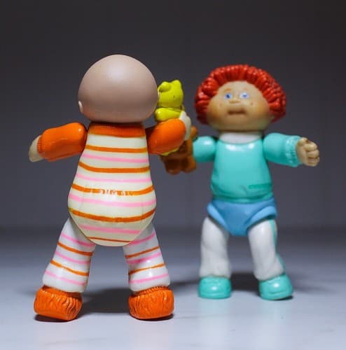 2 Vintage CABBAGE PATCH Poseable Figures 1980's Original Mini Toys - Thumbnail 7