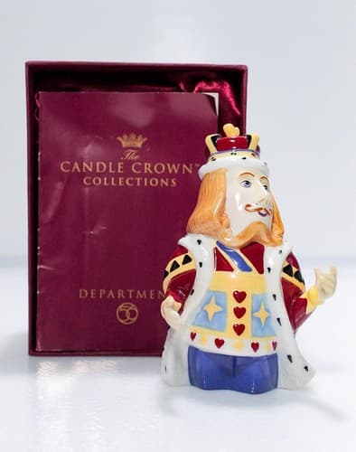Vtg Department 56 Alice In Wonderland "King Of Hearts" Porcelain Candle Snuffer - Thumbnail 8
