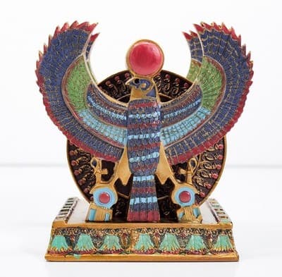 Vintage Falcon Pectoral Egyptian Coaster Holder w/ 6 Coasters RARE - Thumbnail 2