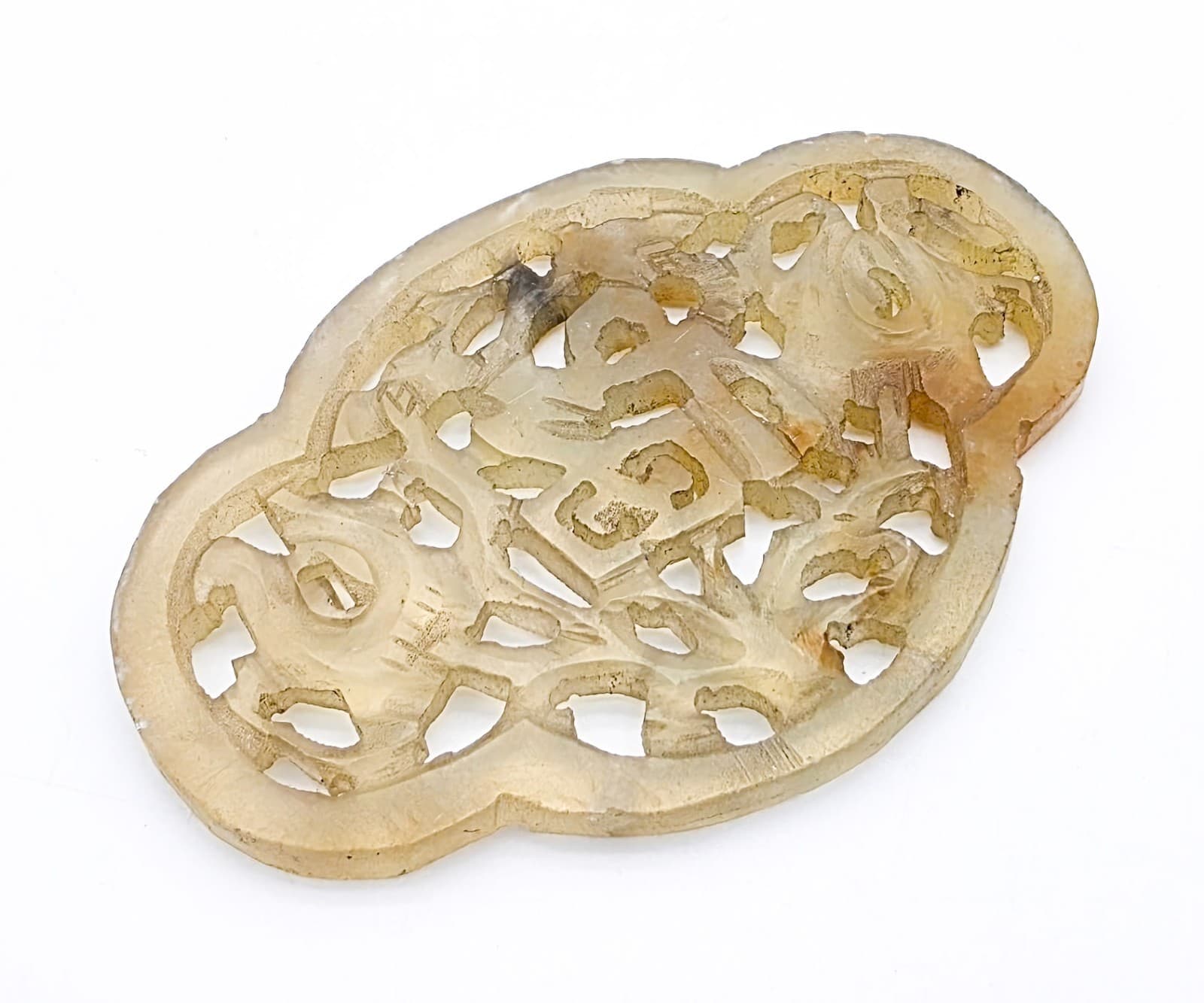 20th Century Chinese Hand Carved Soapstone Amulet Pendant - Thumbnail 5