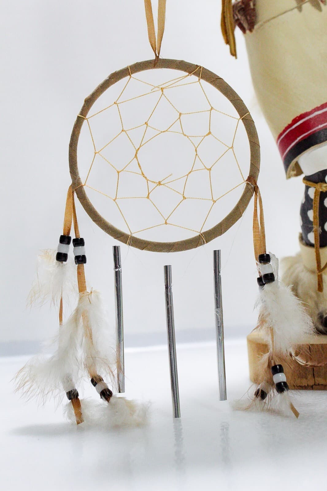 Native American Hopi KACHINA Doll Signed R. MITCHELL White Dancer Wooden Doll - Thumbnail 6
