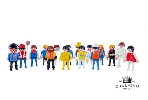 16 Vintage 1974 Geobra Playmobil People Toy Plastic Figures - Image 1