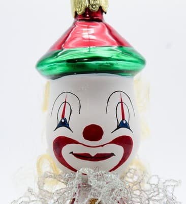 Vintage European Style Hand Blown Glass Circus Clown Christmas Ornament - Thumbnail 2