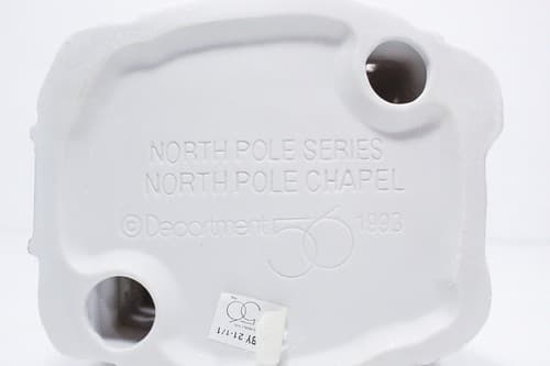 Vintage DEPARTMENT 56 "North Pole Chapel" Porcelain Christmas Village #5626-0 - Thumbnail 12