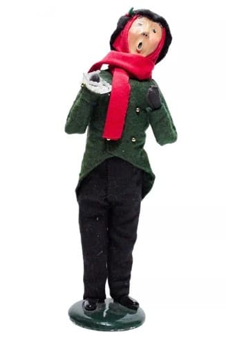 1993 BYER'S CHOICE The Carolers Man w/ Scarf Christmas Figure Signed - Image 1