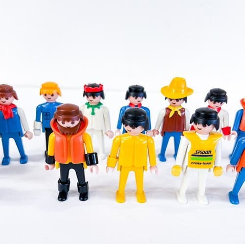 16 Vintage 1974 Geobra Playmobil People Toy Plastic Figures - Thumbnail 3