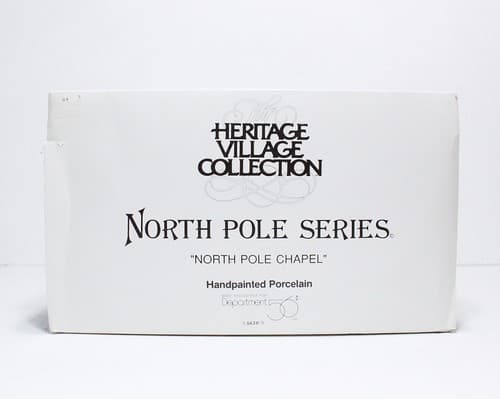 Vintage DEPARTMENT 56 "North Pole Chapel" Porcelain Christmas Village #5626-0 - Thumbnail 3