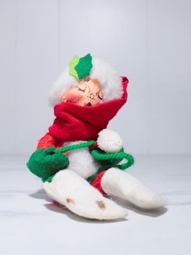 Vintage ANNALEE Mobilitee Dolls Girl Elf Sleeping Christmas Doll Figure - Thumbnail 5