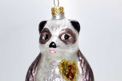 Vtg 1996 Christopher Radko "A Winter Bear's Heart" Glass Christmas Ornament - Thumbnail 2