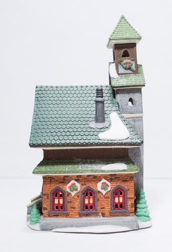 Vintage DEPARTMENT 56 "North Pole Chapel" Porcelain Christmas Village #5626-0 - Thumbnail 11