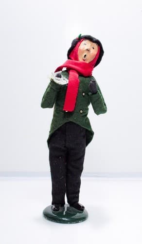 1993 BYER'S CHOICE The Carolers Man w/ Scarf Christmas Figure Signed - Thumbnail 8
