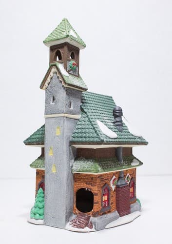 Vintage DEPARTMENT 56 "North Pole Chapel" Porcelain Christmas Village #5626-0 - Thumbnail 9