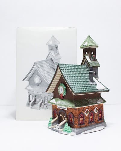 Vintage DEPARTMENT 56 "North Pole Chapel" Porcelain Christmas Village #5626-0 - Thumbnail 2
