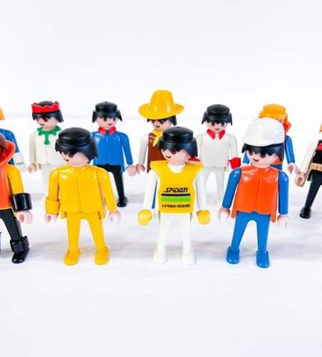16 Vintage 1974 Geobra Playmobil People Toy Plastic Figures - Thumbnail 4