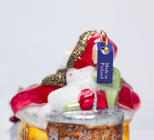 Glassware Art Studio Poland Santa In Sleigh Glass Christmas Ornament in Box - Thumbnail 5