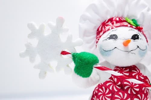 Vtg 2015 ANNALEE Mobilitee PEPPERMINT CHEF SNOWMAN Christmas Artisan Doll 5" - Thumbnail 3