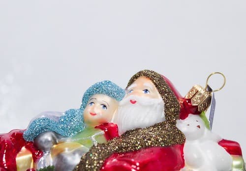 Glassware Art Studio Poland Santa In Sleigh Glass Christmas Ornament in Box - Thumbnail 3